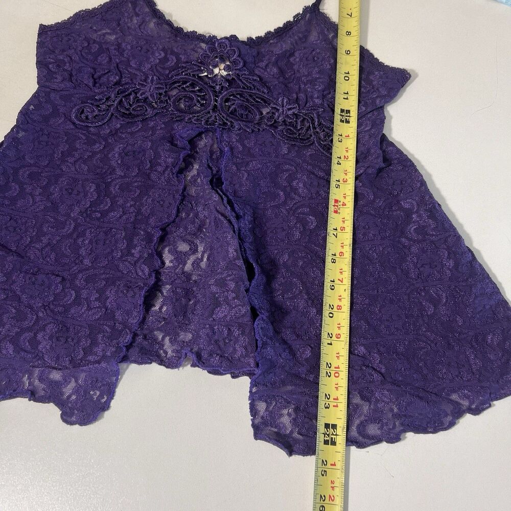 Vintage Sears Babydoll Camisole‎ Womens S Purple Lace Negligee Ethereal Fairy - Picture 6 of 7